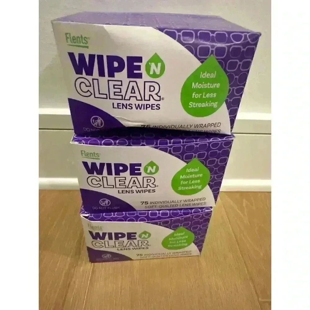 Flents Wipe 'N Clear Lens Cleaning Wipes Lens Wipes Fast Drying - Pack of 3